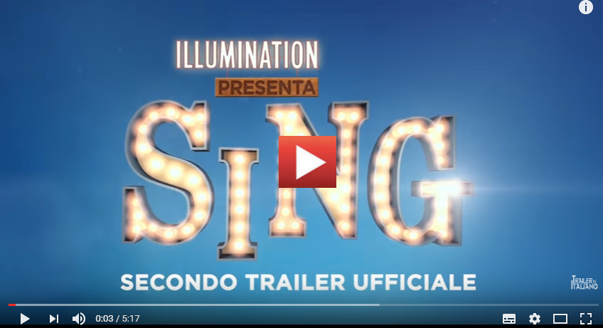 PER VEDERE IL VIDEO CLICCARE SULL'IMMAGINE SING - Nuovo trailer italiano della commedia musicale d'animazione [HD]