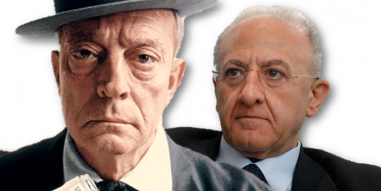 Lo showman Vincenzo De Luca, il Buster Keaton della politica italiana